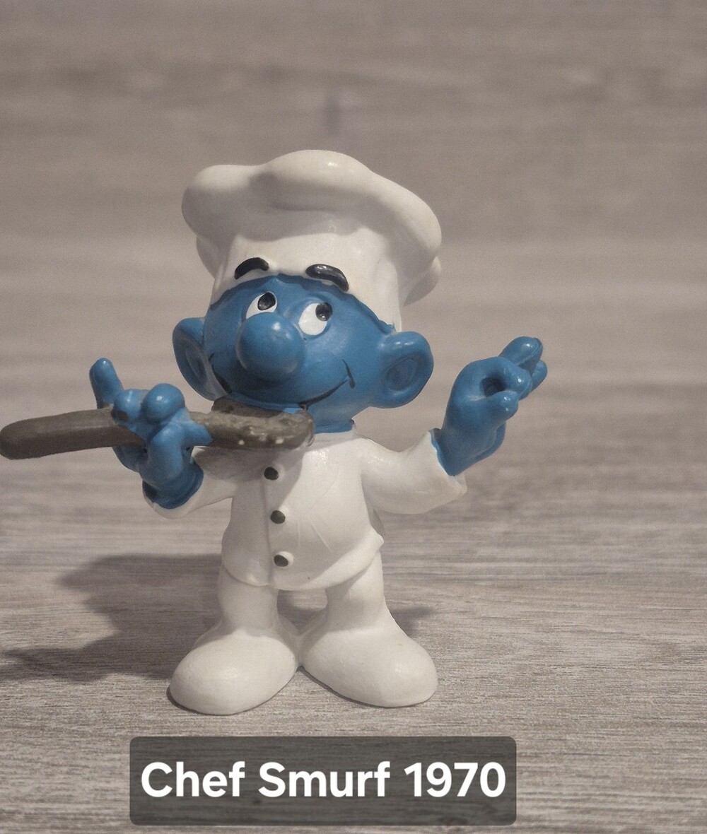 Vintage Chef Smurf Figurine